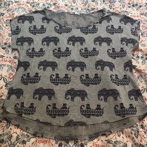 Grey and Navy Elephant T Shirt